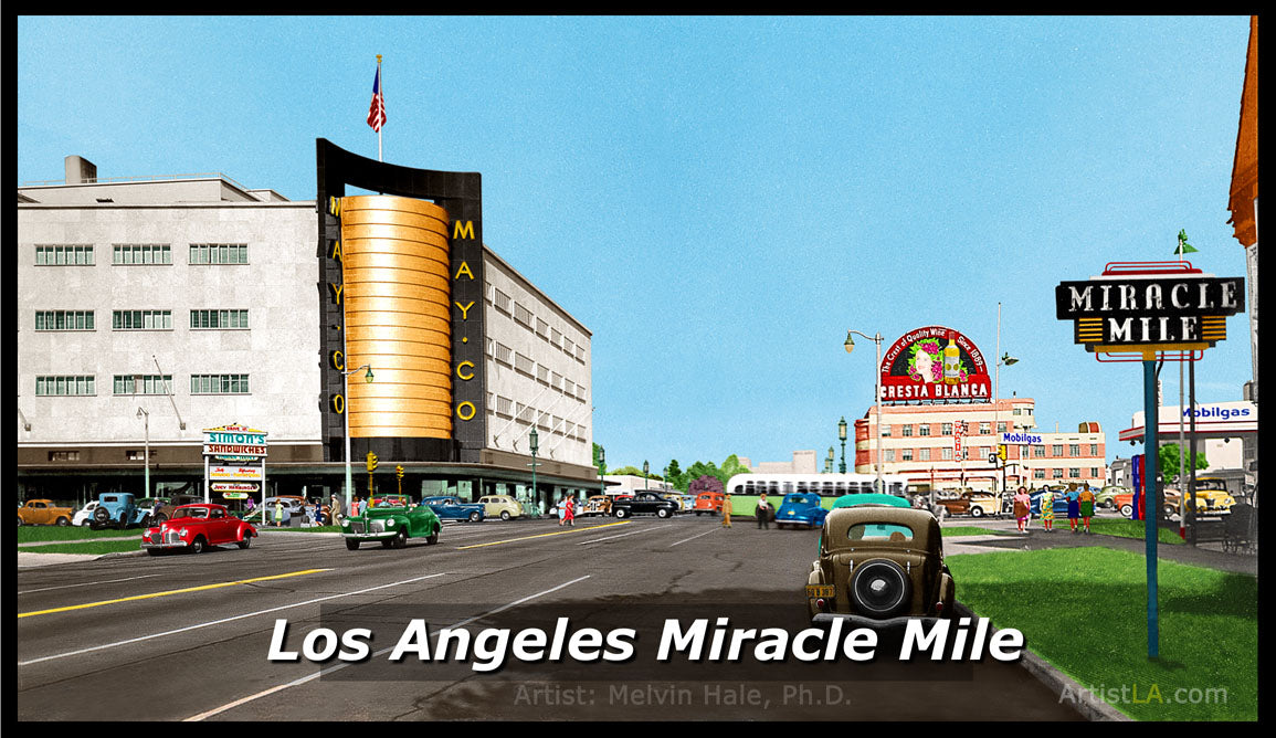 Miracle Mile, Wilshire Boulevard, Los Angeles, 1940s