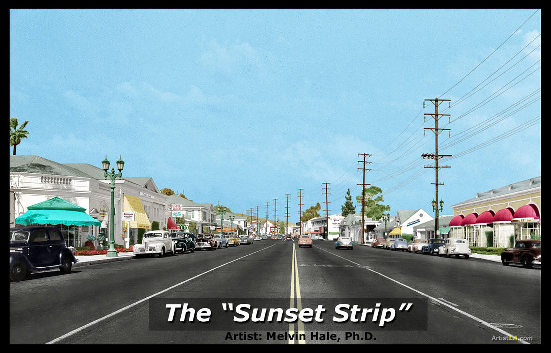 COLORIZING EXAMPLE - The Sunset Strip Hollywood