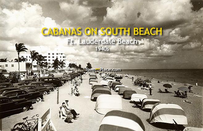 Cabanas on South Beach, Ft. Lauderdale, 1940s