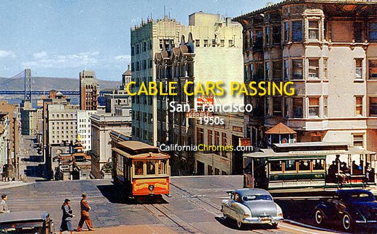 Cable Cars Passing, San Francisco c1950s