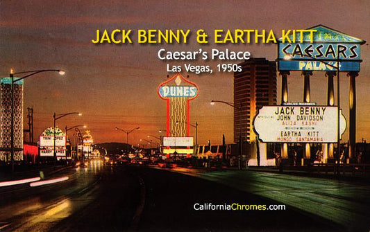 Jack Benny & Eartha Kitt at Caesar's Palace Las Vegas, c.1965