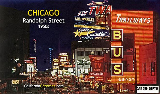 Randolph Street Looking West Chicago, c.1950