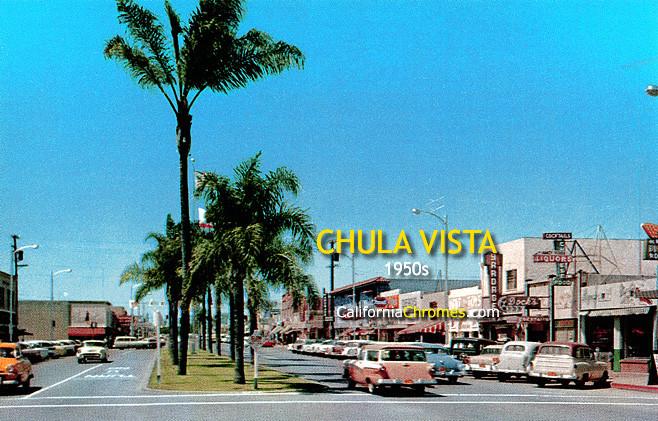 3rd Avenue Looking North from Center Street Chula Vista, c.1958