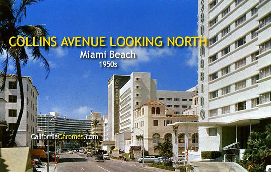 Collins Avenue Looking North Miami Beach, c.1955