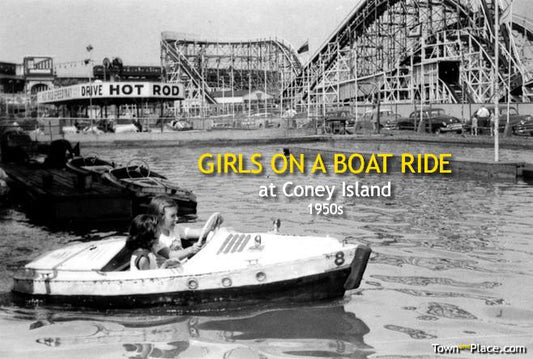 Girls on a Boat Ride at Coney Island, 1950s