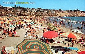 The Beach at Corona Del Mar c.1960