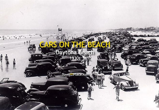 Cars on the Beach, Daytona Beach, 1930s