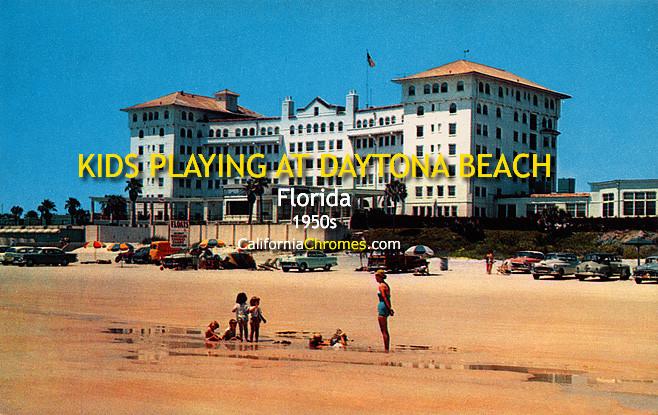 Kids Playing at Daytona Beach, Florida c1950s