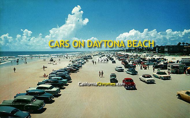 Cars on Daytona Beach 1955