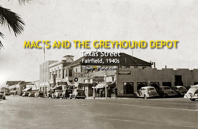 Mac's and the Greyhound Bus Depot, Texas Street, Fairfield c.1940s