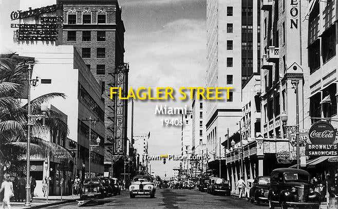 Flagler Street, Miami, 1940s