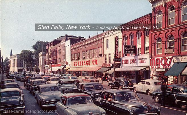 Glen Falls, New York Looking North on Glen Falls Street, c.1955