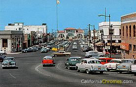 Hermosa Beach, Pier Avenue Looking West 1958