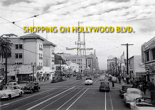 Shopping on Hollywood Blvd, 1940s