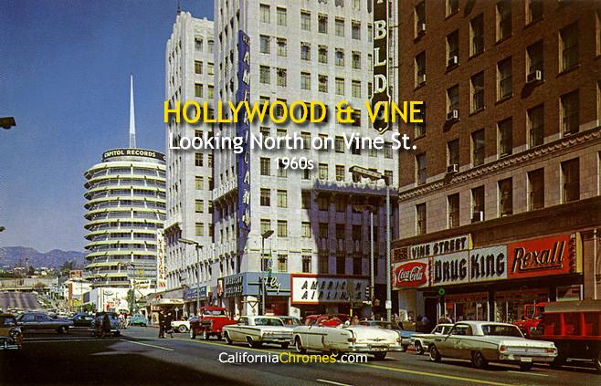 Hollywood & Vine,  Looking North on Vine St., 1960