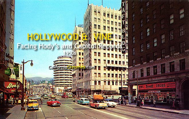 Hollywood & Vine, Facing Hody's and Capitol Records, c1950s