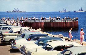 Watching the Naval Ships Long Beach, 1956