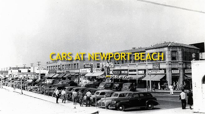 Cars at Newport Beach c.1940s