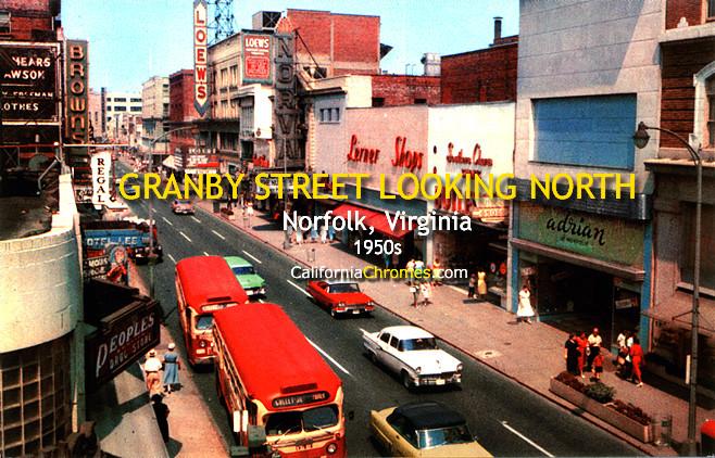 Granby Street Looking North, Norfolk Virginia c1950s