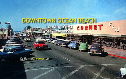 Downtown Ocean Beach Looking West San Diego, c.1955