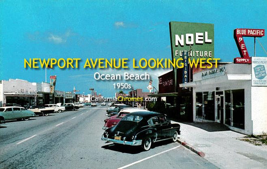 Newport Avenue Looking West Ocean Beach, San Diego, c.1960