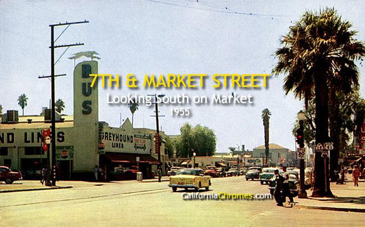 7th and Market Streets Looking South on Market Riverside, 1955