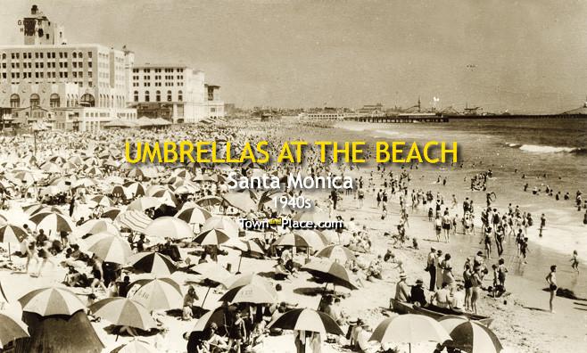 Umbrellas at the Beach, Santa Monica c.1940s