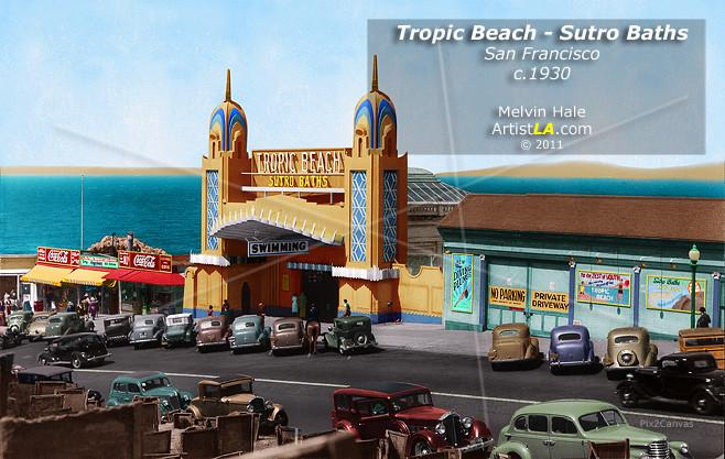 Tropic Beach - Sutro Baths, San Francisco, 1940s