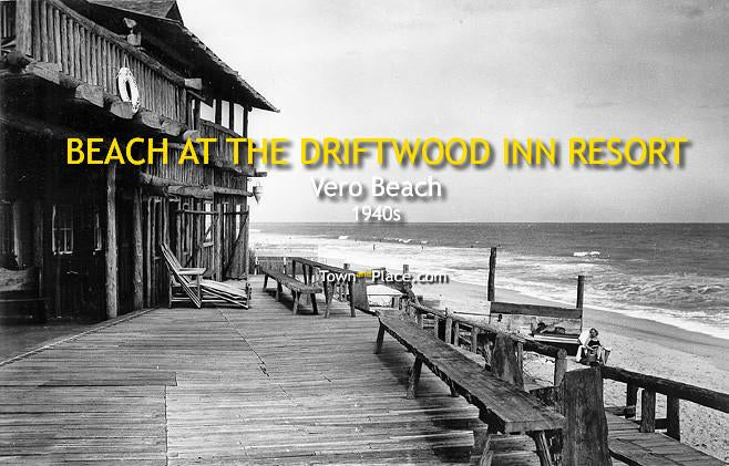 Beach at the Driftwood Inn Resort, Vero Beach, 1940s