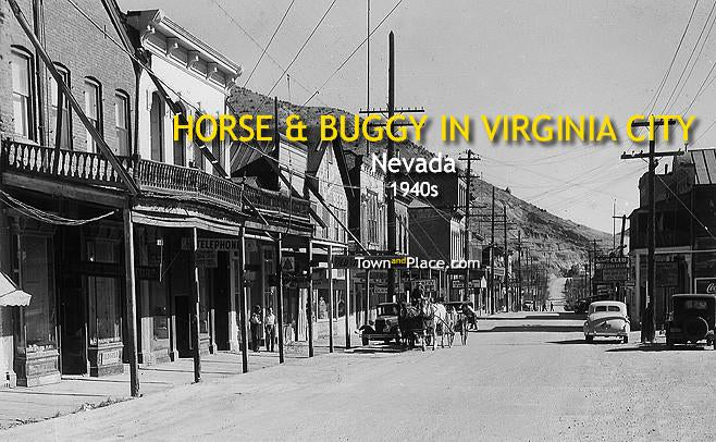 Horse & Buggy in Virginia City, Nevada, 1940s