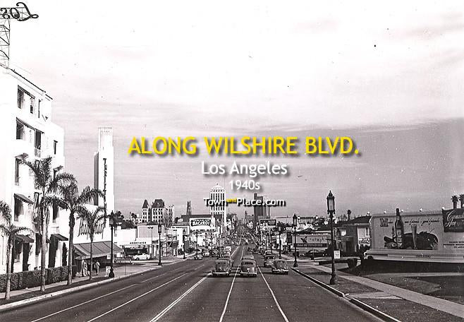 Along Wilshire Boulevard, Los Angeles, c.1940s